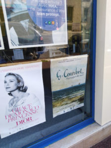 Affichage vitrine promotion exposition Gustave Courbet