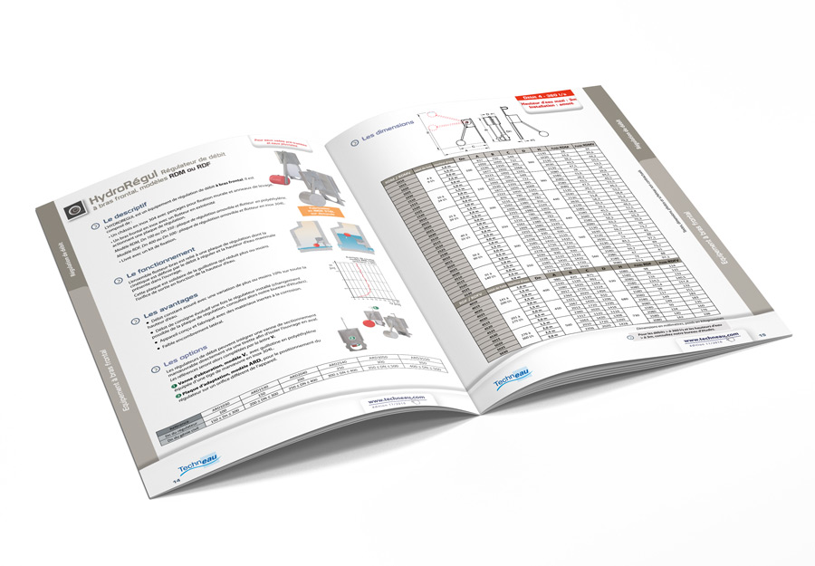 Catalogue équipements hydrauliques Techneau page produit par Iconicité