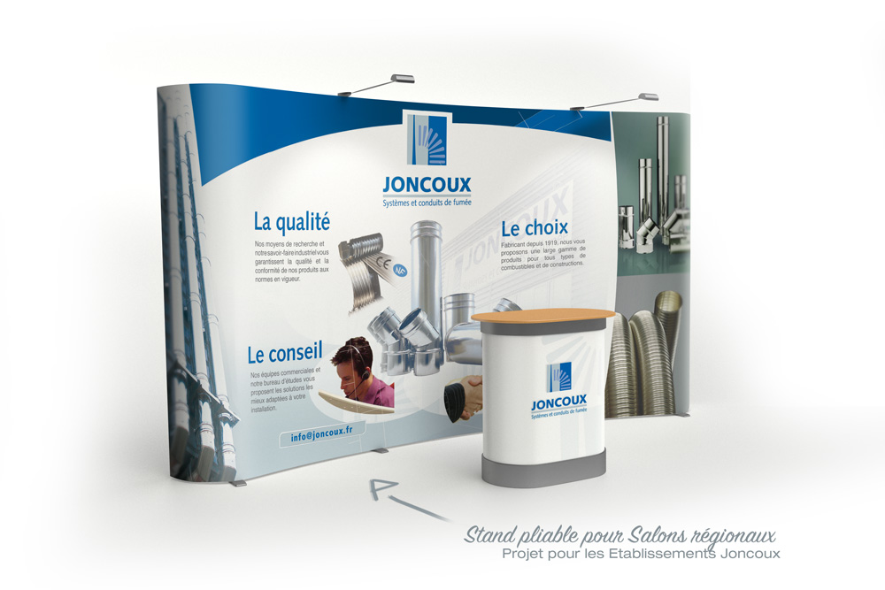 Iconicité proposition de stand structure courbe société Joncoux pour salons régionaux